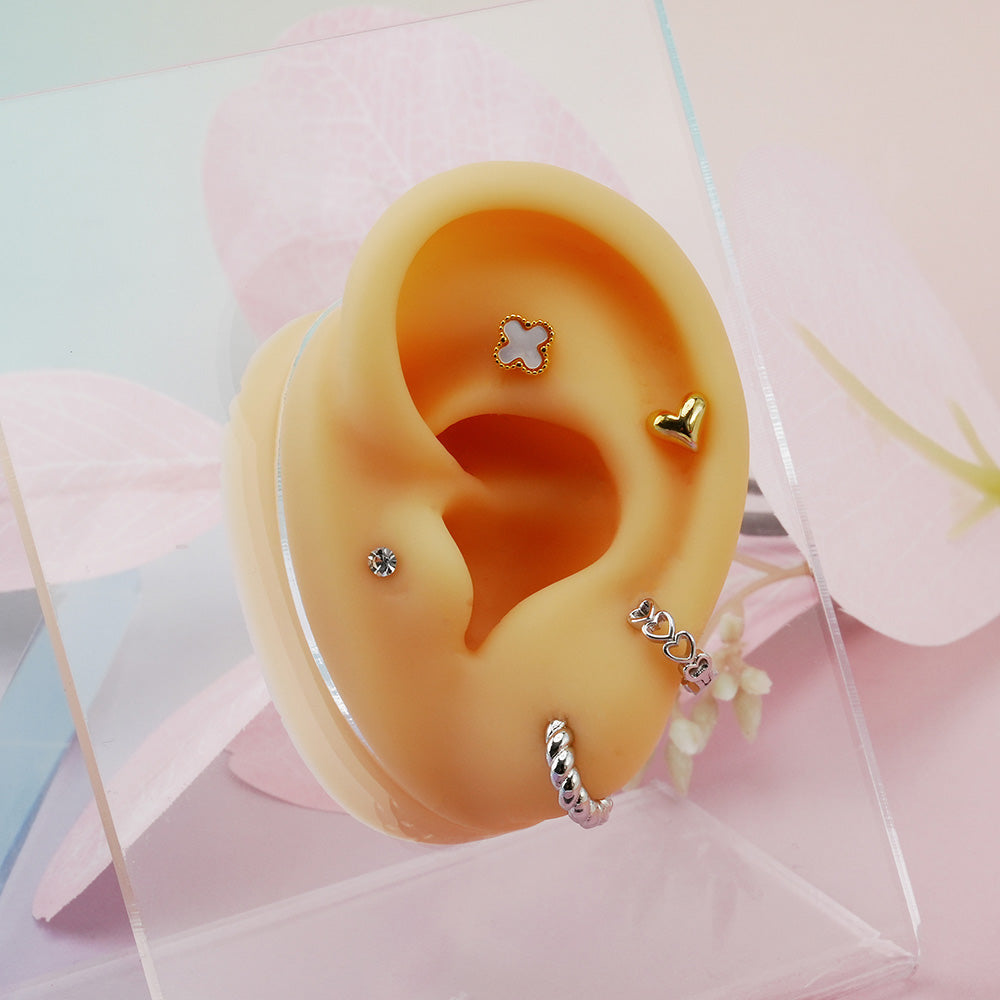 [Surgical] Volume Heart (3 Colors) 16G/14G Body Piercing Back Piercing Cartilage Piercing 