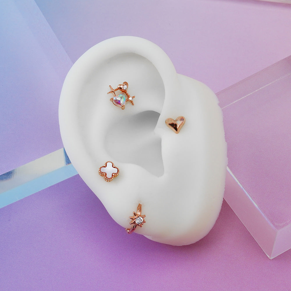 [Surgical] Volume Heart (3 Colors) 16G/14G Body Piercing Back Piercing Cartilage Piercing 