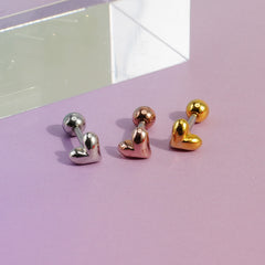 [Surgical] Volume Heart (3 Colors) 16G/14G Body Piercing Back Piercing Cartilage Piercing 