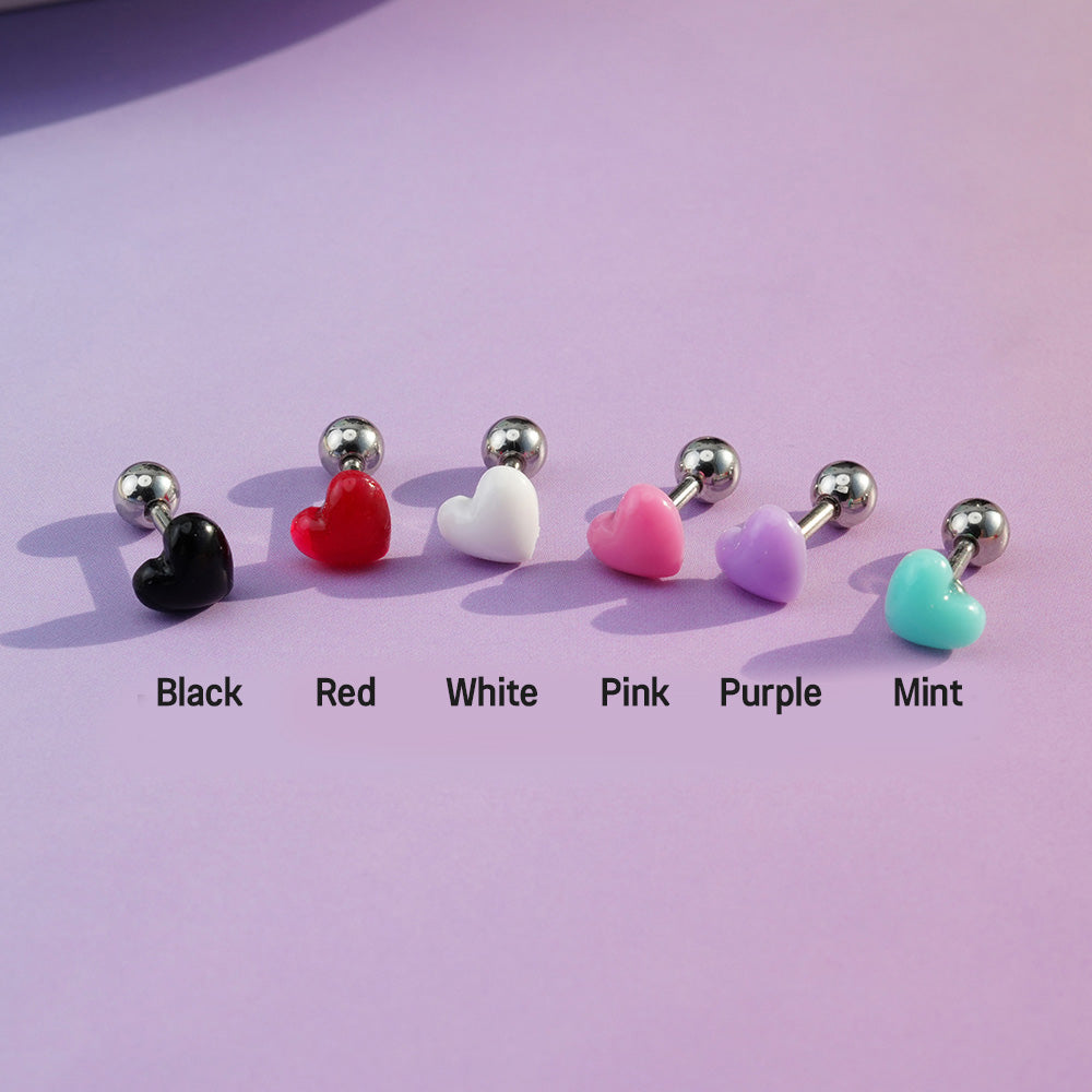 [Surgical] Lovely Heart (6 Colors) 16G Body Piercing Collection Back Piercing 