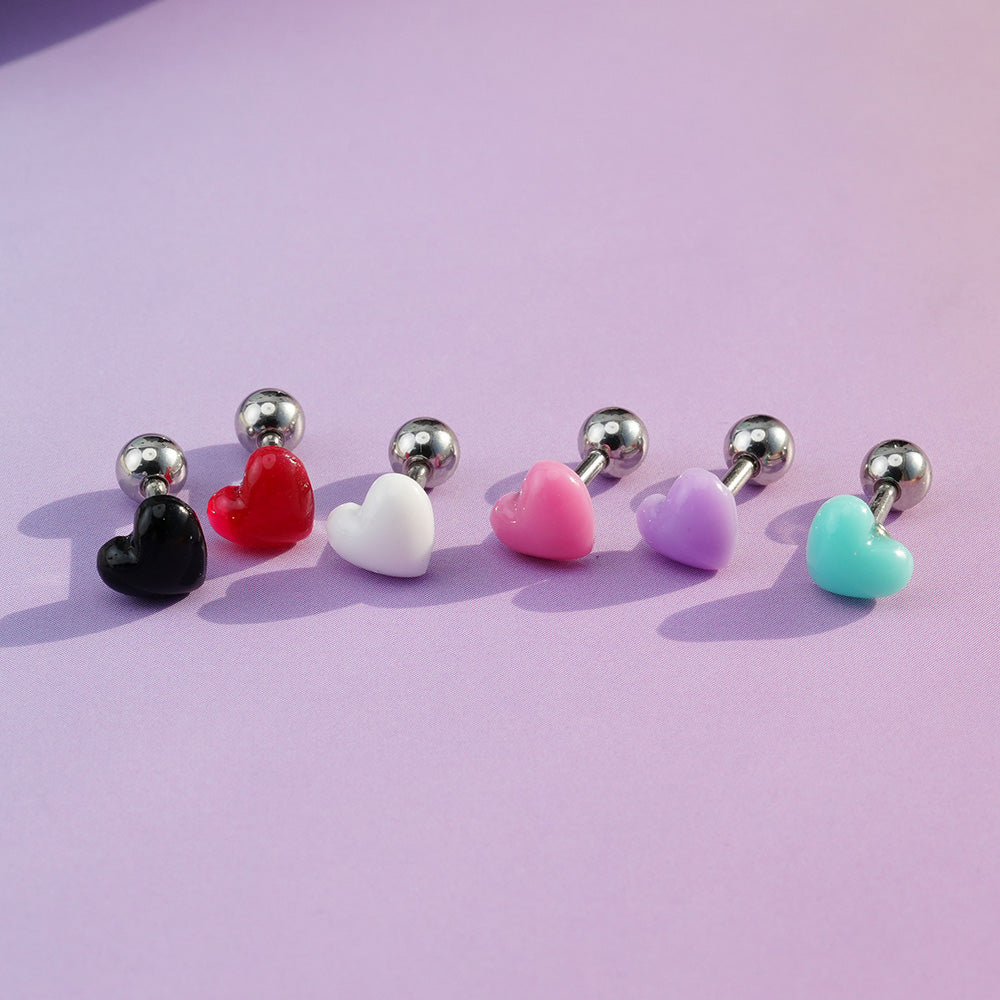 [Surgical] Lovely Heart (6 Colors) 16G Body Piercing Collection Back Piercing 