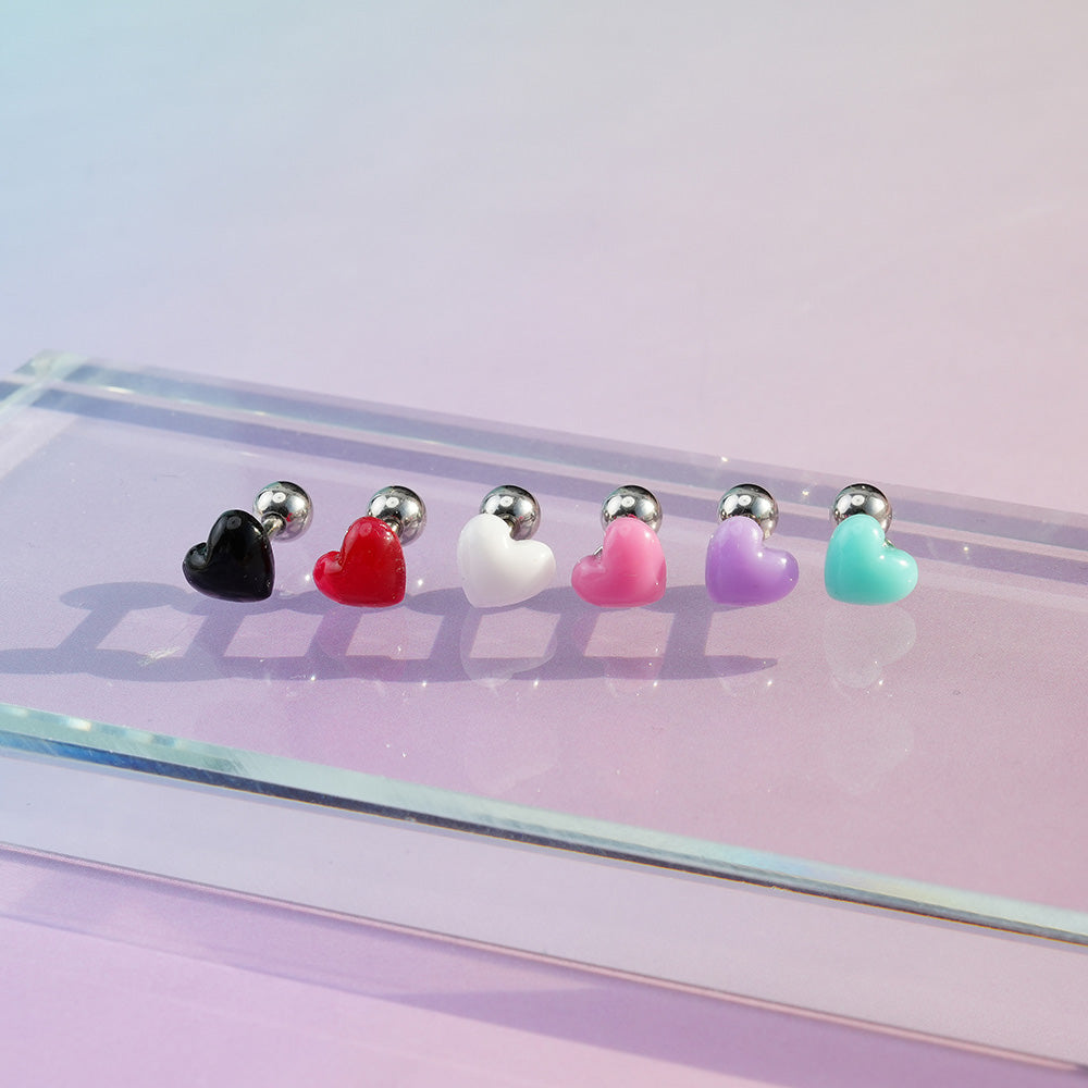 [Surgical] Lovely Heart (6 Colors) 16G Body Piercing Collection Back Piercing 