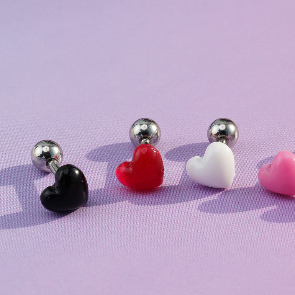 [Surgical] Lovely Heart (6 Colors) 16G Body Piercing Collection Back Piercing 