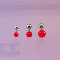 [Surgical] Red Acrylic Ball (3 Sizes) 16G 14G Body Piercing Back Piercing Cartilage Piercing 