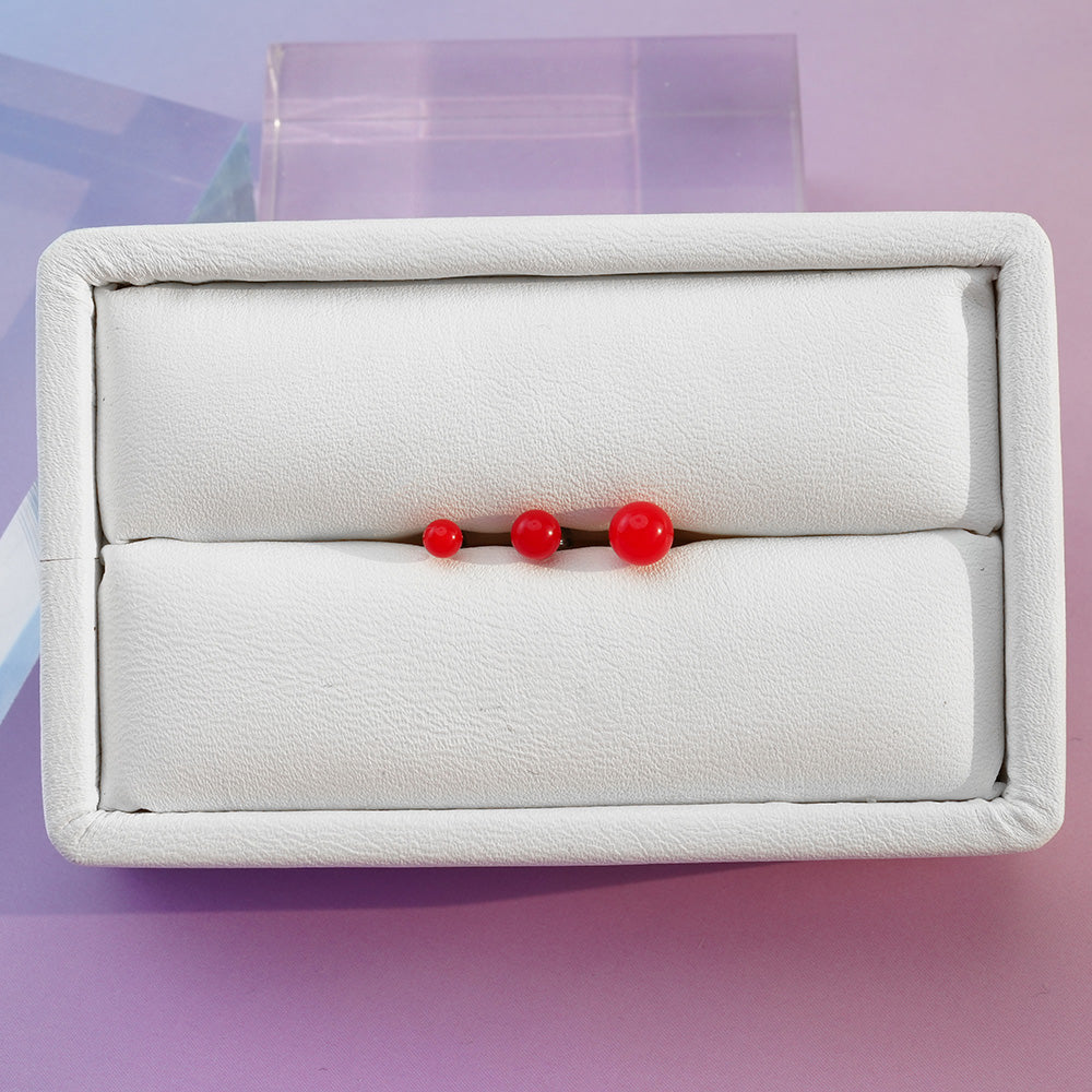 [Surgical] Red Acrylic Ball (3 Sizes) 16G 14G Body Piercing Back Piercing Cartilage Piercing 