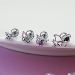 [Surgical] Butterfly (4 Types) 16G/14G Body Piercing Collection Back Piercing Cartilage Piercing 