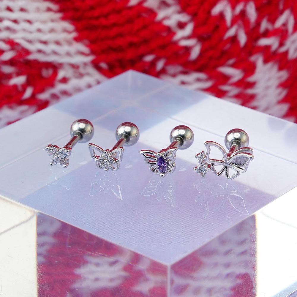 [Surgical] Butterfly (4 Types) 16G/14G Body Piercing Collection Back Piercing Cartilage Piercing 