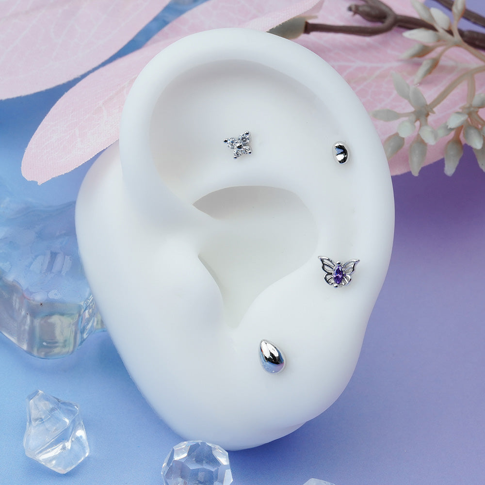 [Surgical] Butterfly (4 Types) 16G/14G Body Piercing Collection Back Piercing Cartilage Piercing 