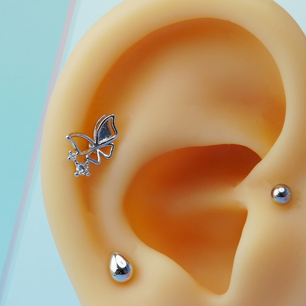 [Surgical] Butterfly (4 Types) 16G/14G Body Piercing Collection Back Piercing Cartilage Piercing 