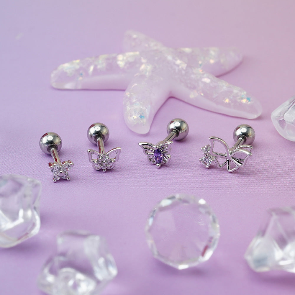 [Surgical] Butterfly (4 Types) 16G/14G Body Piercing Collection Back Piercing Cartilage Piercing 