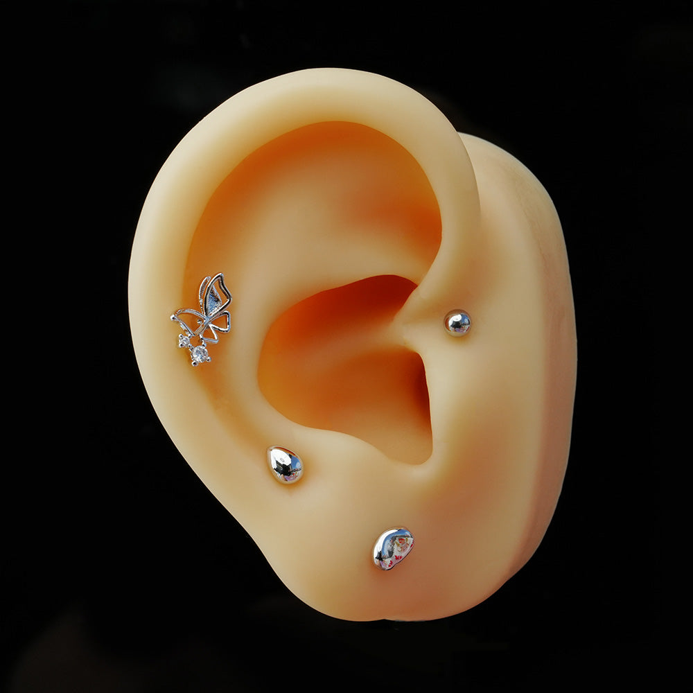 [サージカル]水滴 しずくピアス (3Size) 16G 14G ボディピアス キャッチ ピアッシング 軟骨ピアス