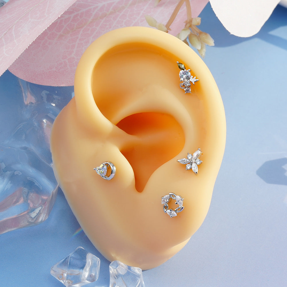 [Surgical] Cubic Point (4Type) 16G/14G Body Piercing Collection Back Piercing Cartilage Piercing 