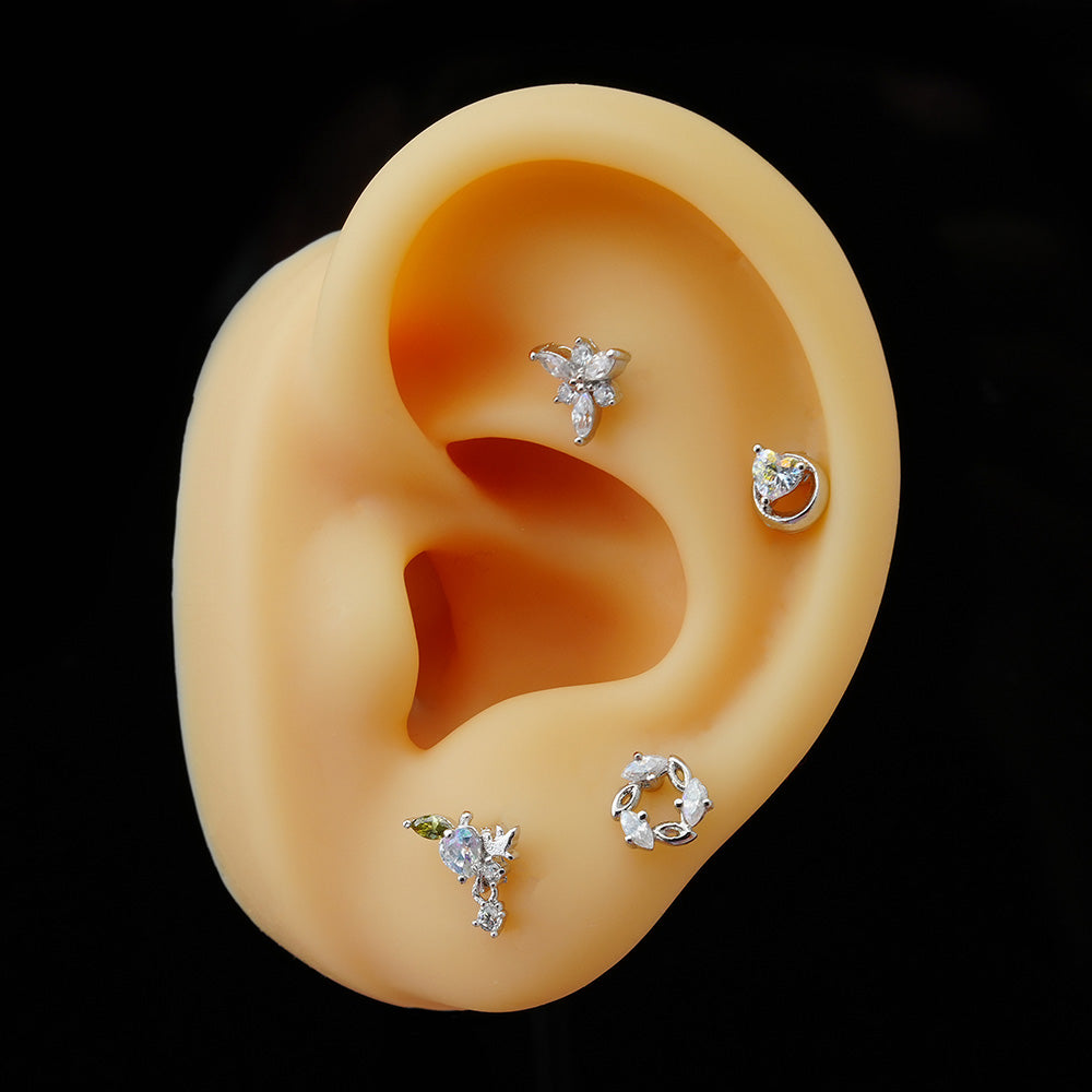 [Surgical] Cubic Point (4Type) 16G/14G Body Piercing Collection Back Piercing Cartilage Piercing 