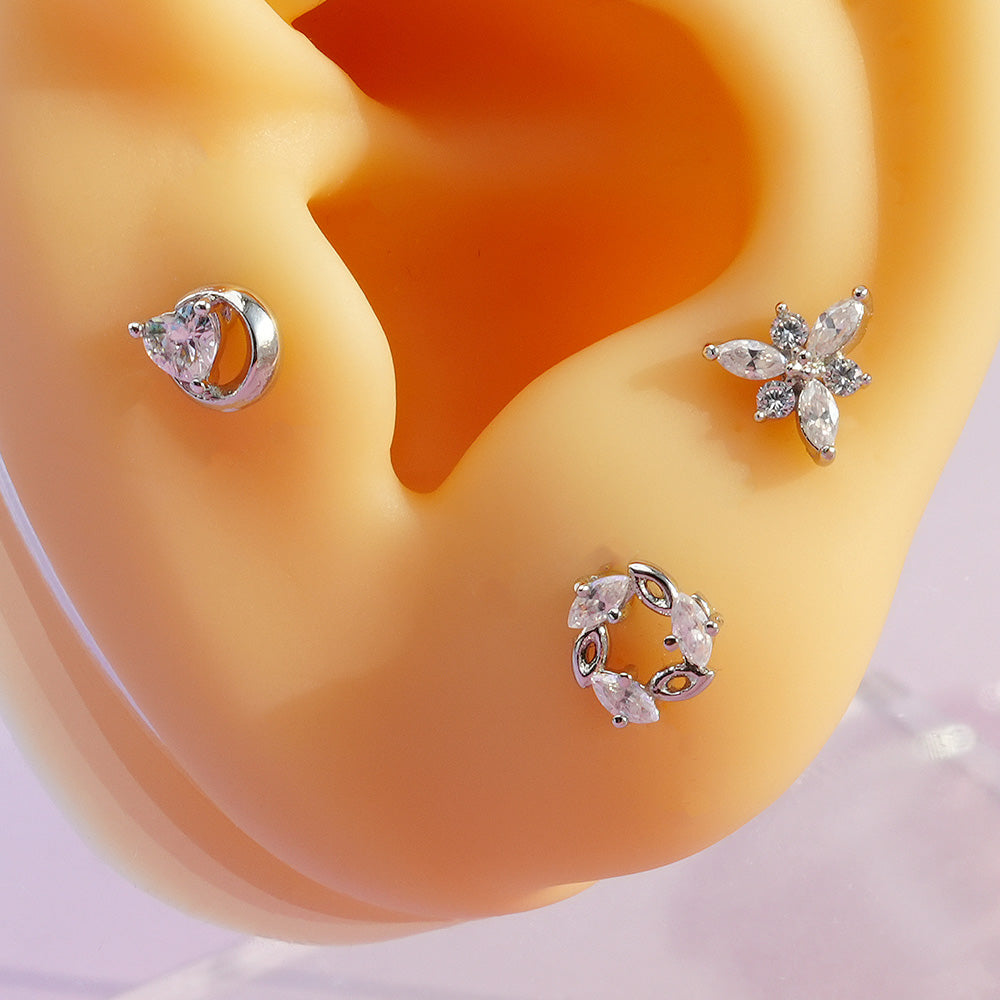 [Surgical] Cubic Point (4Type) 16G/14G Body Piercing Collection Back Piercing Cartilage Piercing 