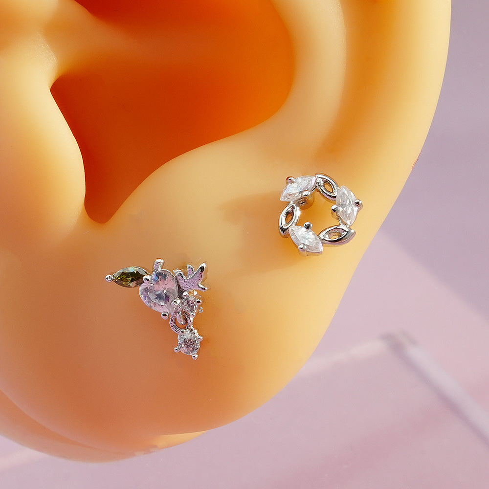 [Surgical] Cubic Point (4Type) 16G/14G Body Piercing Collection Back Piercing Cartilage Piercing 