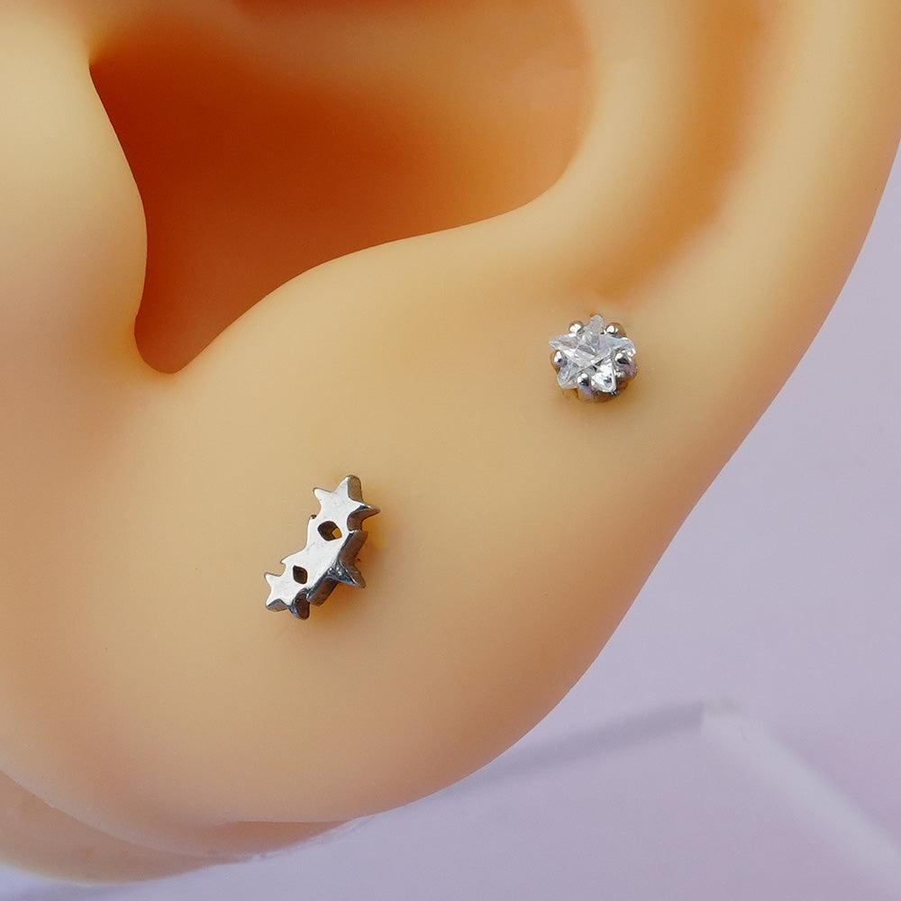 [Surgical] Mini Star (2 Types) 16G Body Piercing Back Piercing Cartilage Piercing 