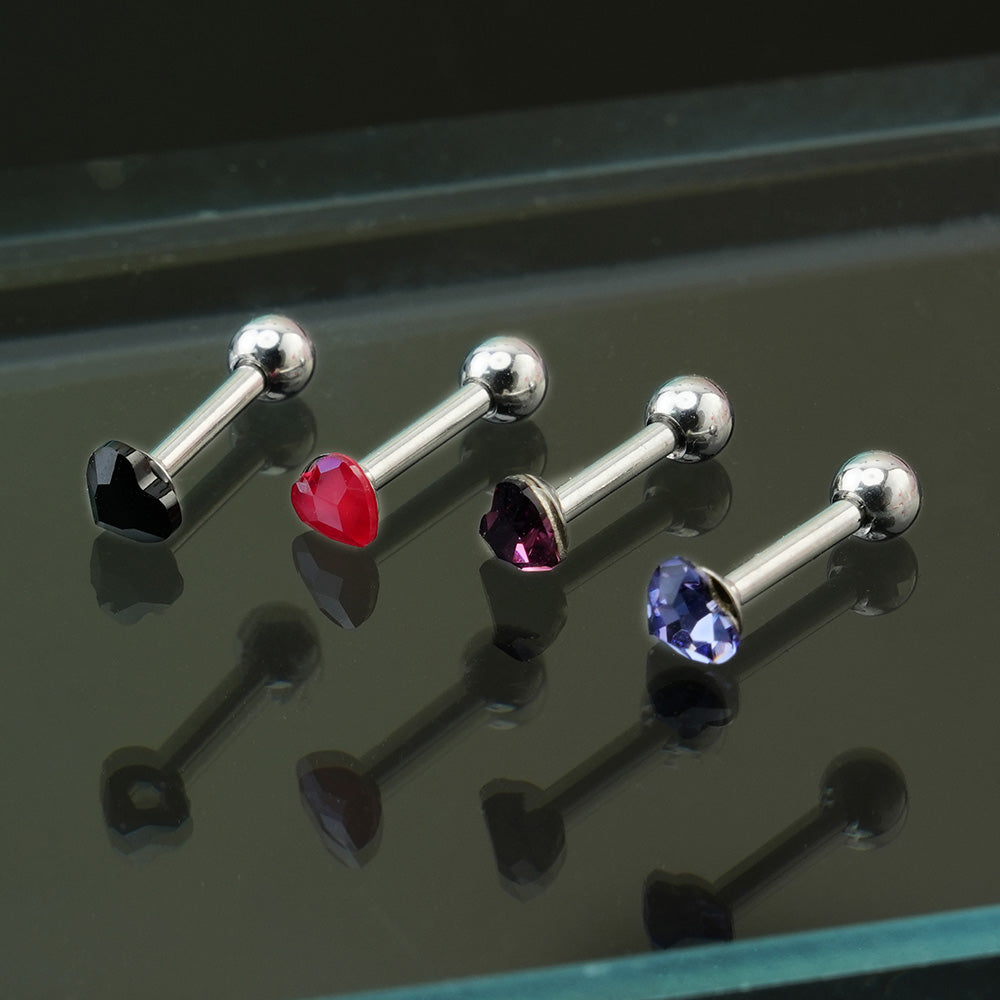 [Surgical] Mini Cubic Heart (6 Colors) 16G Body Piercing Back Piercing Cartilage Piercing 