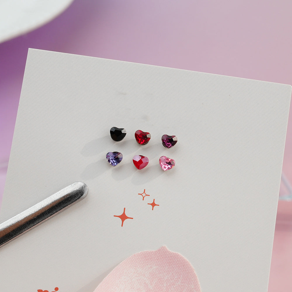 [Surgical] Mini Cubic Heart (6 Colors) 16G Body Piercing Back Piercing Cartilage Piercing 