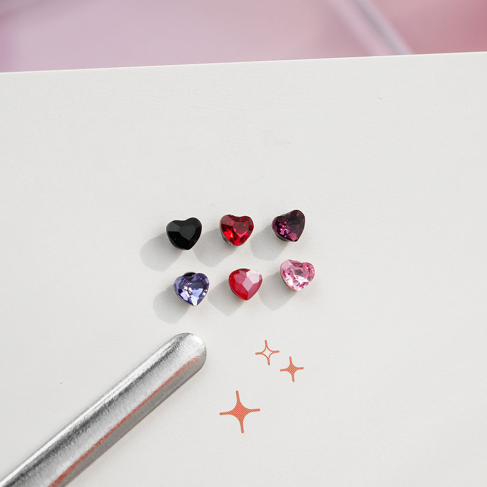 [Surgical] Mini Cubic Heart (6 Colors) 16G Body Piercing Back Piercing Cartilage Piercing 