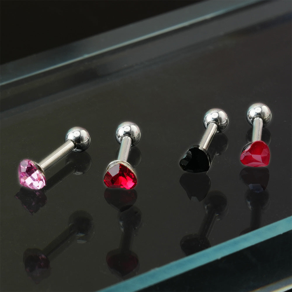 [Surgical] Mini Cubic Heart (6 Colors) 16G Body Piercing Back Piercing Cartilage Piercing 