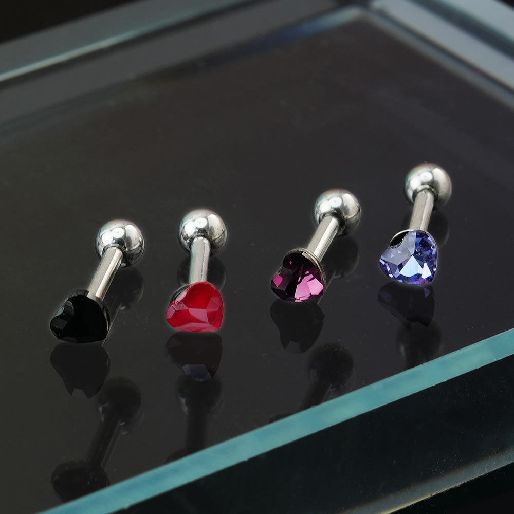 [Surgical] Mini Cubic Heart (6 Colors) 16G Body Piercing Back Piercing Cartilage Piercing 