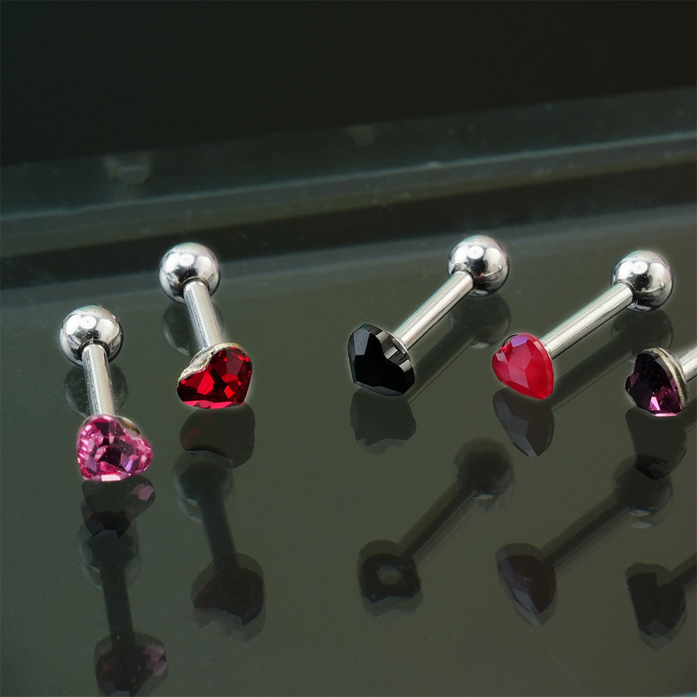 [Surgical] Mini Cubic Heart (6 Colors) 16G Body Piercing Back Piercing Cartilage Piercing 