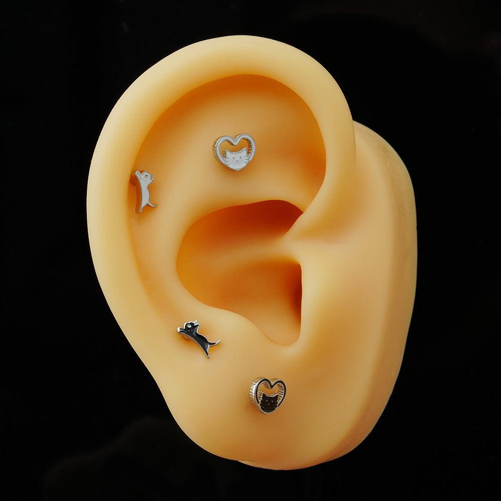 [Surgical] Cat Kitty (2 Types 2 Colors) 16G/14G Body Piercing 