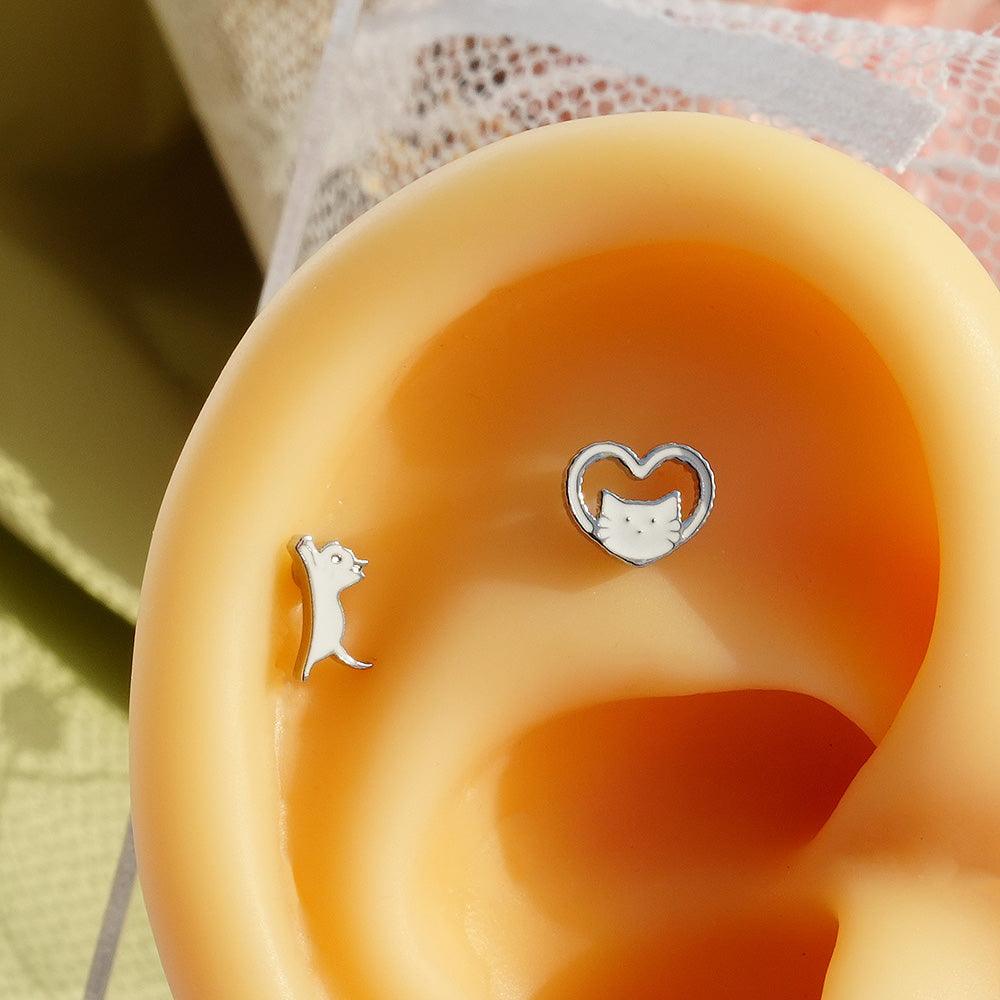 [Surgical] Cat Kitty (2 Types 2 Colors) 16G/14G Body Piercing 