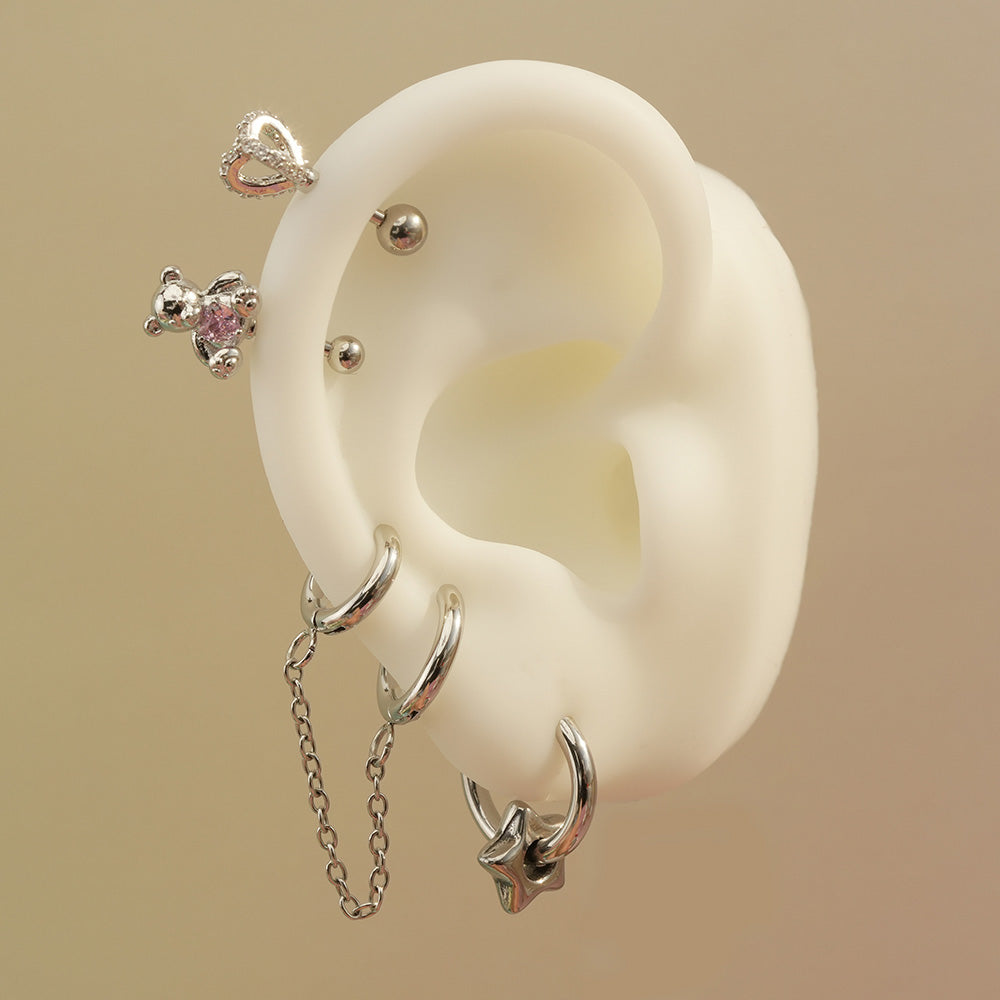 8th edition [16G/14G] Cute antenna helix body piercing cartilage piercing single ear 16G 14G collection 