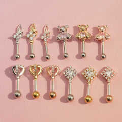 8th edition [16G/14G] Cute antenna helix body piercing cartilage piercing single ear 16G 14G collection 