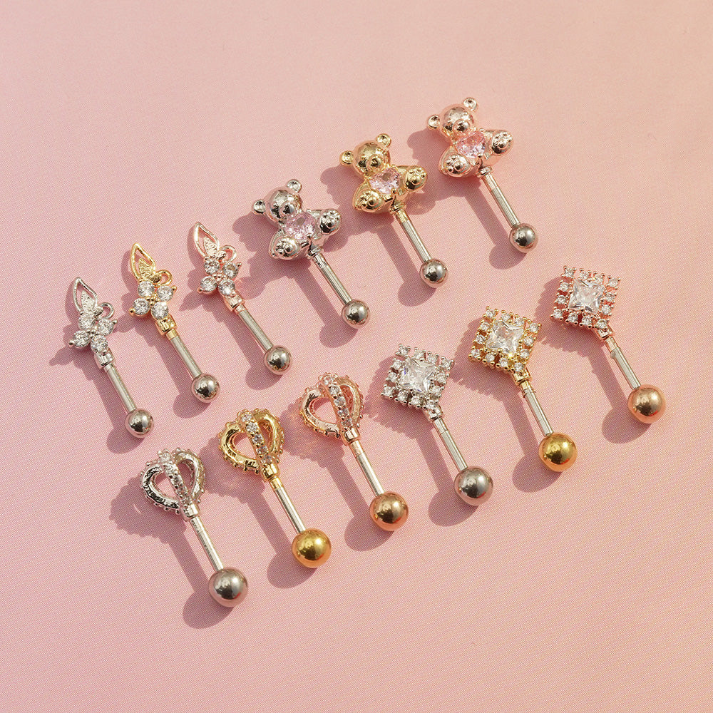 8th edition [16G/14G] Cute antenna helix body piercing cartilage piercing single ear 16G 14G collection 