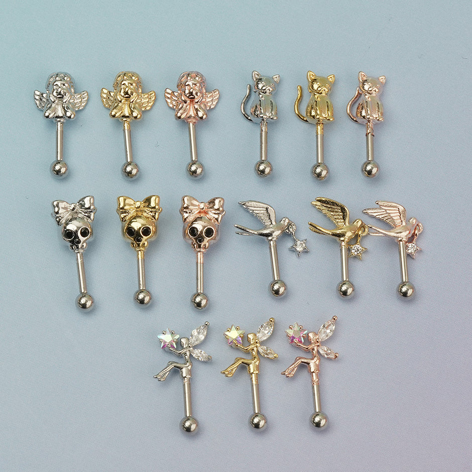 【TEN. 】シルバー 両耳用ピアス 専用ボックス付き⭐︎ セール】シルバー×ゴールド MIX立体ピアス (両耳用)（ピアス（両