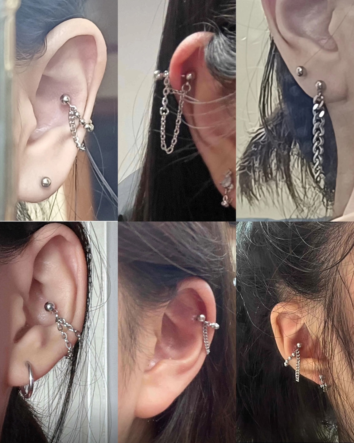 [Full Surgical] Chain Drop Piercing (3 Types) 16G