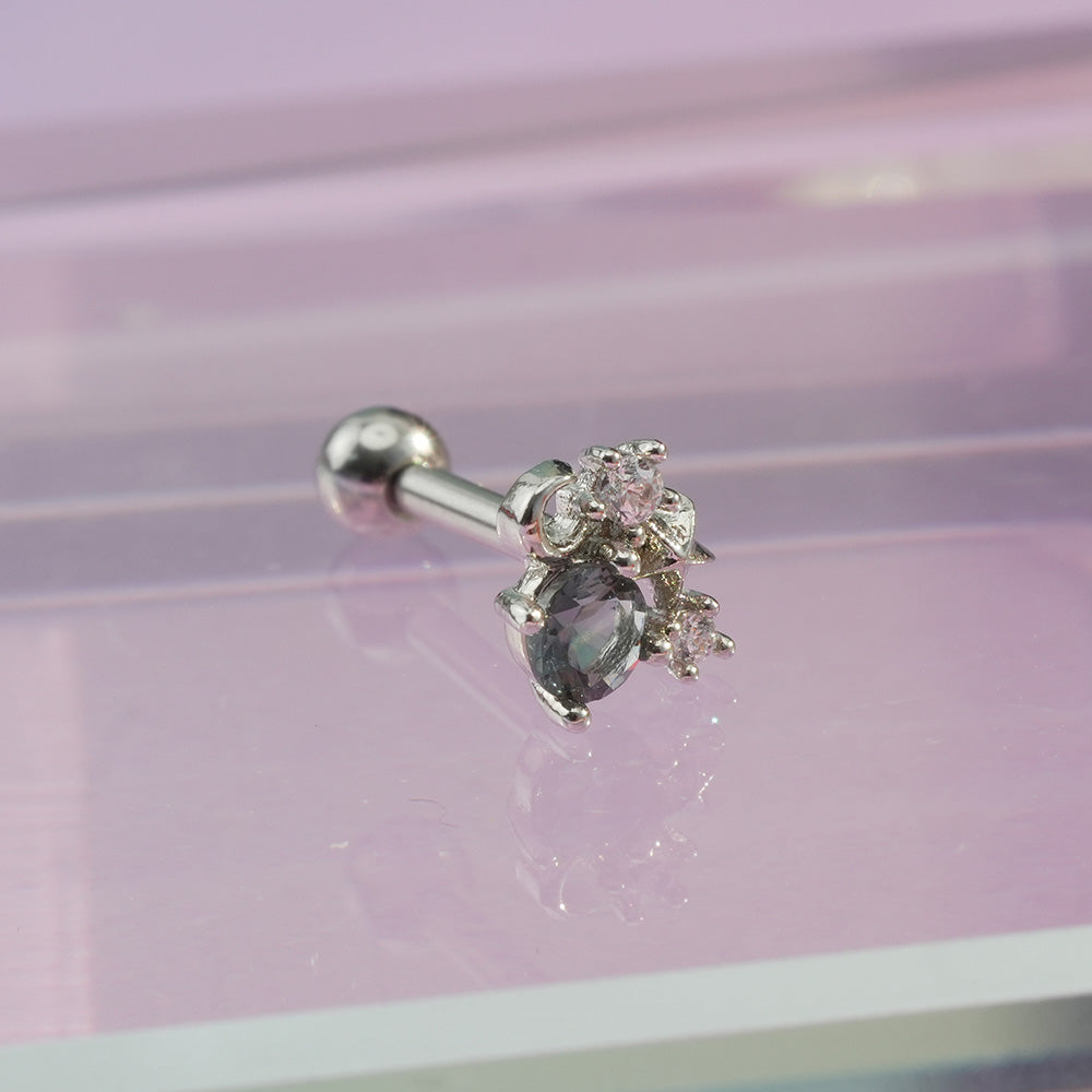 [サージカル]グレーストーン 流れ星 ピアス (5Type) 16G/14G ボディピアス コレクションキャッチ ピアッシング 軟骨ピアス