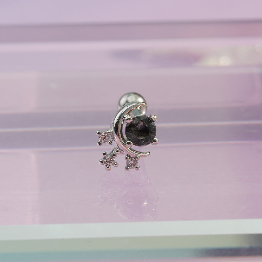 [サージカル]グレーストーン 流れ星 ピアス (5Type) 16G/14G ボディピアス コレクションキャッチ ピアッシング 軟骨ピアス