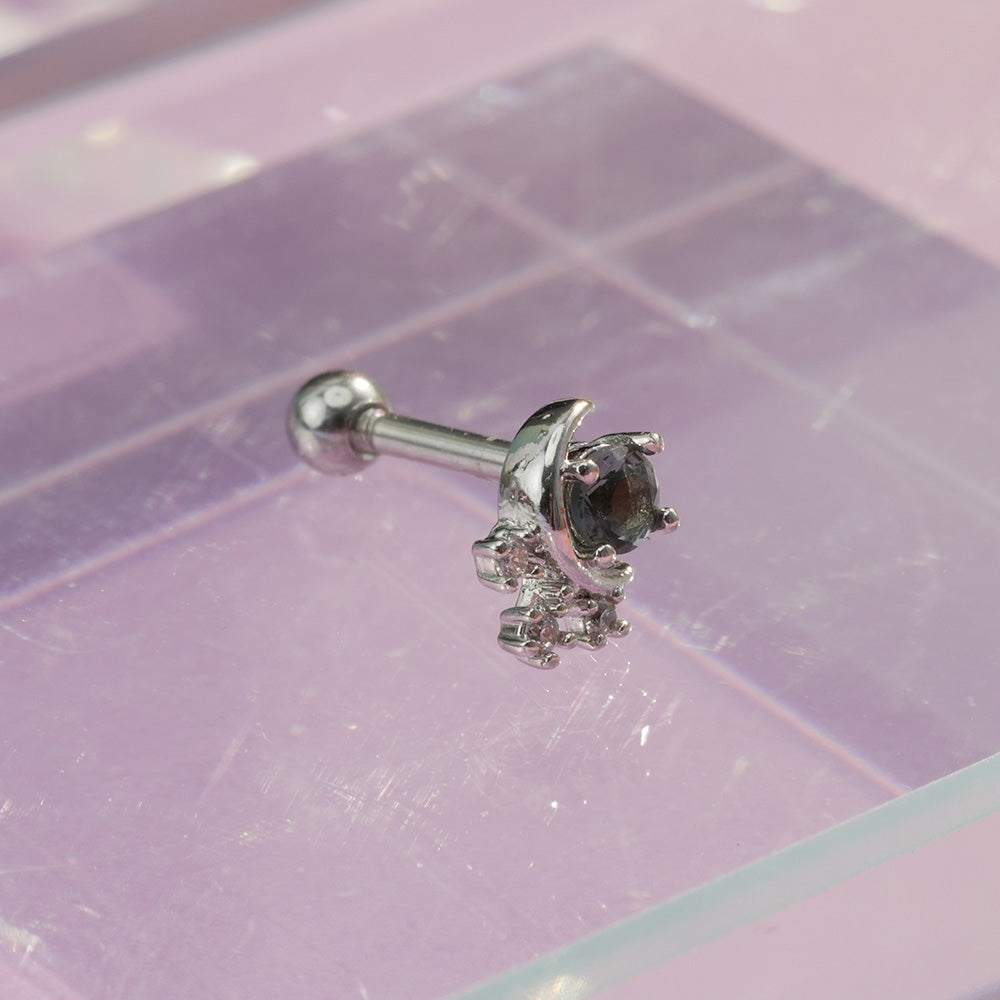 [サージカル]グレーストーン 流れ星 ピアス (5Type) 16G/14G ボディピアス コレクションキャッチ ピアッシング 軟骨ピアス