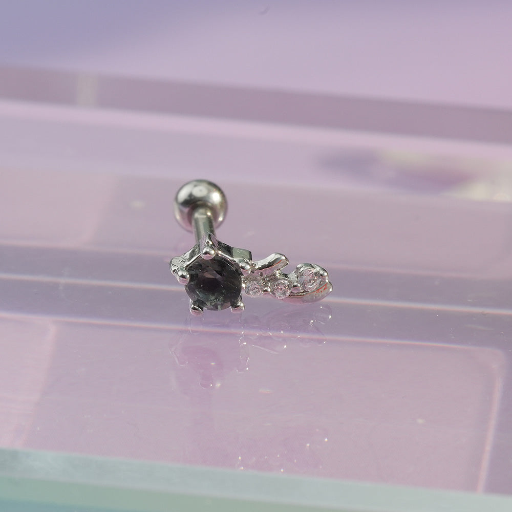 [サージカル]グレーストーン 流れ星 ピアス (5Type) 16G/14G ボディピアス コレクションキャッチ ピアッシング 軟骨ピアス