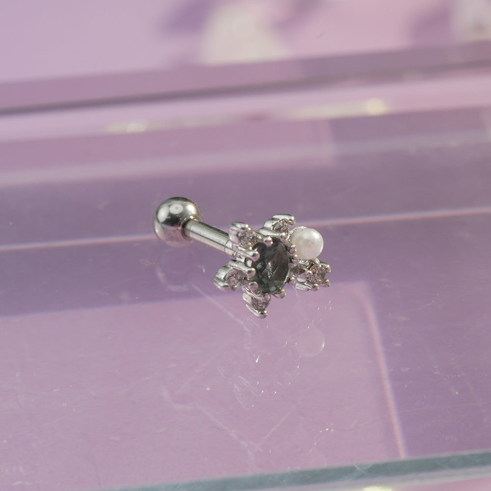 [サージカル]グレーストーン 流れ星 ピアス (5Type) 16G/14G ボディピアス コレクションキャッチ ピアッシング 軟骨ピアス