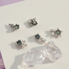 [サージカル]グレーストーン 流れ星 ピアス (5Type) 16G/14G ボディピアス コレクションキャッチ ピアッシング 軟骨ピアス