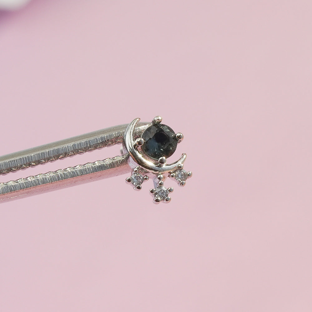[サージカル]グレーストーン 流れ星 ピアス (5Type) 16G/14G ボディピアス コレクションキャッチ ピアッシング 軟骨ピアス