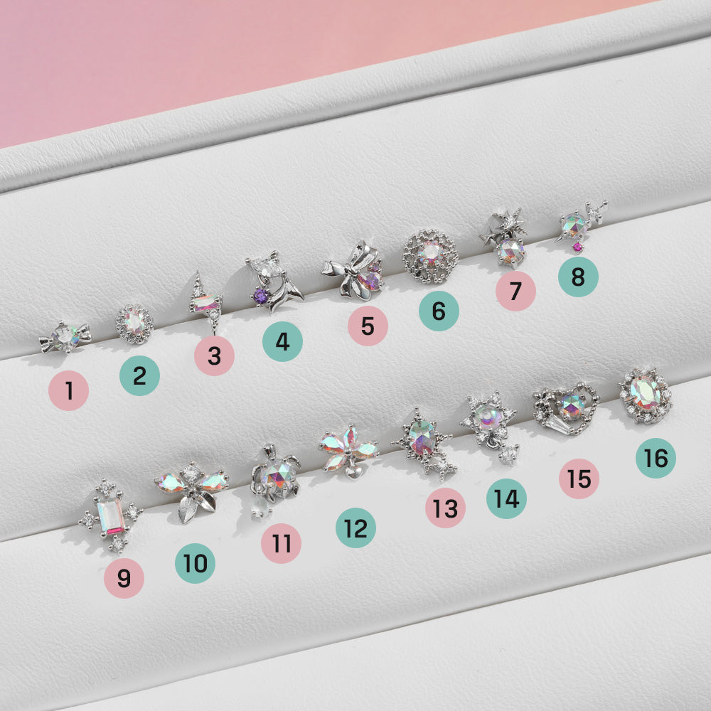 [Surgical] Simple Cubic Butterfly (4 Types) 16G/14G Body Piercing Collection เจาะหลัง เจาะกระดูกอ่อน 