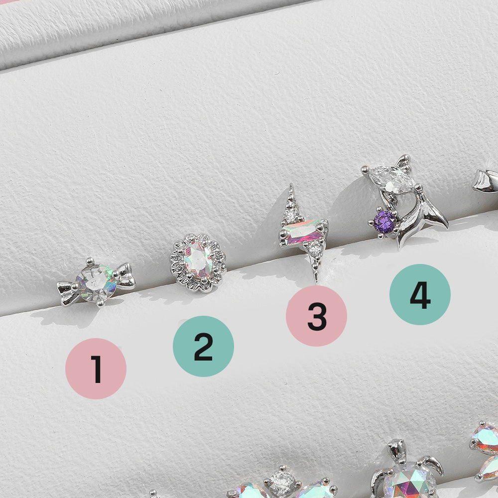 [Surgical] Simple Cubic Butterfly (4 Types) 16G/14G Body Piercing Collection เจาะหลัง เจาะกระดูกอ่อน 