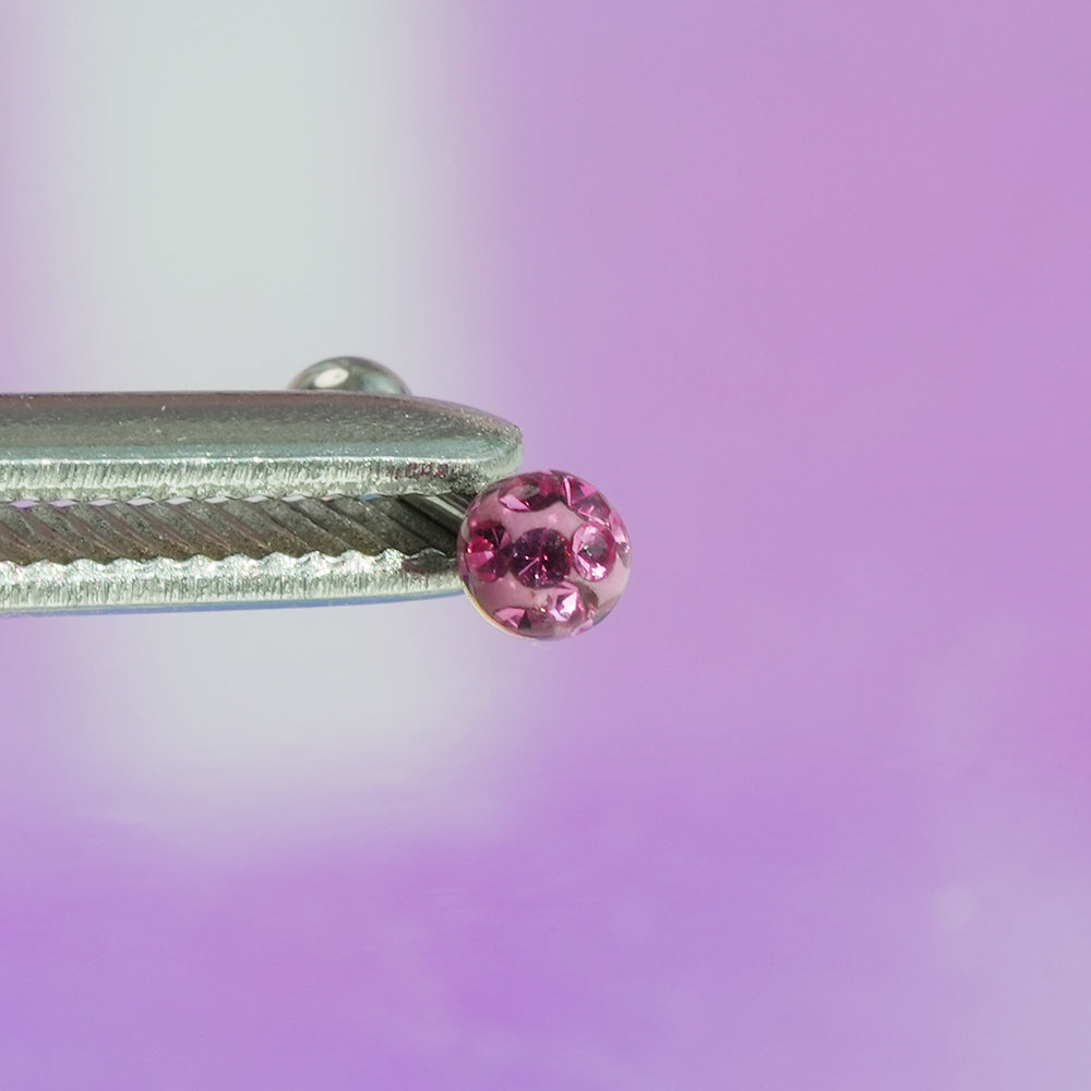 [サージカル]ジュエルボール キャッチ キュービックボール (7Color) 16G ボディピアス