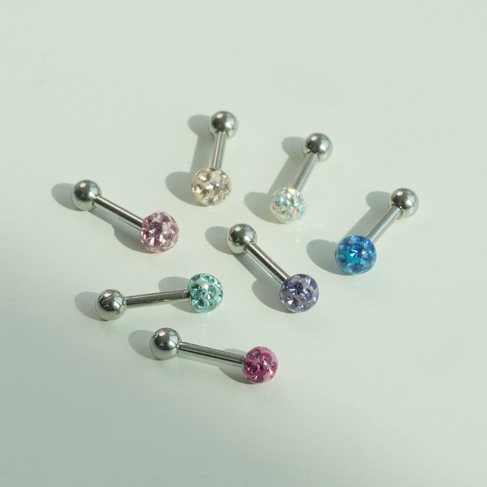 [サージカル]ジュエルボール キャッチ キュービックボール (7Color) 16G ボディピアス
