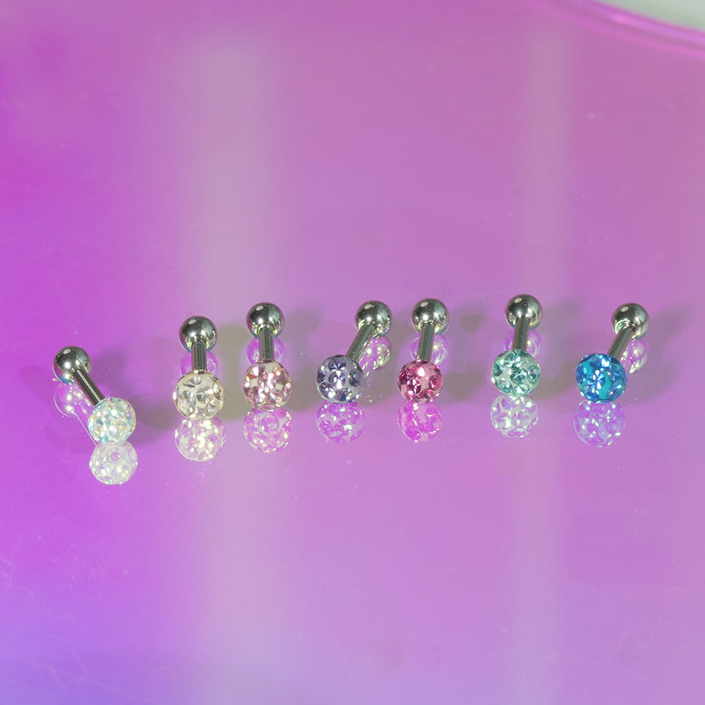 [サージカル]ジュエルボール キャッチ キュービックボール (7Color) 16G ボディピアス
