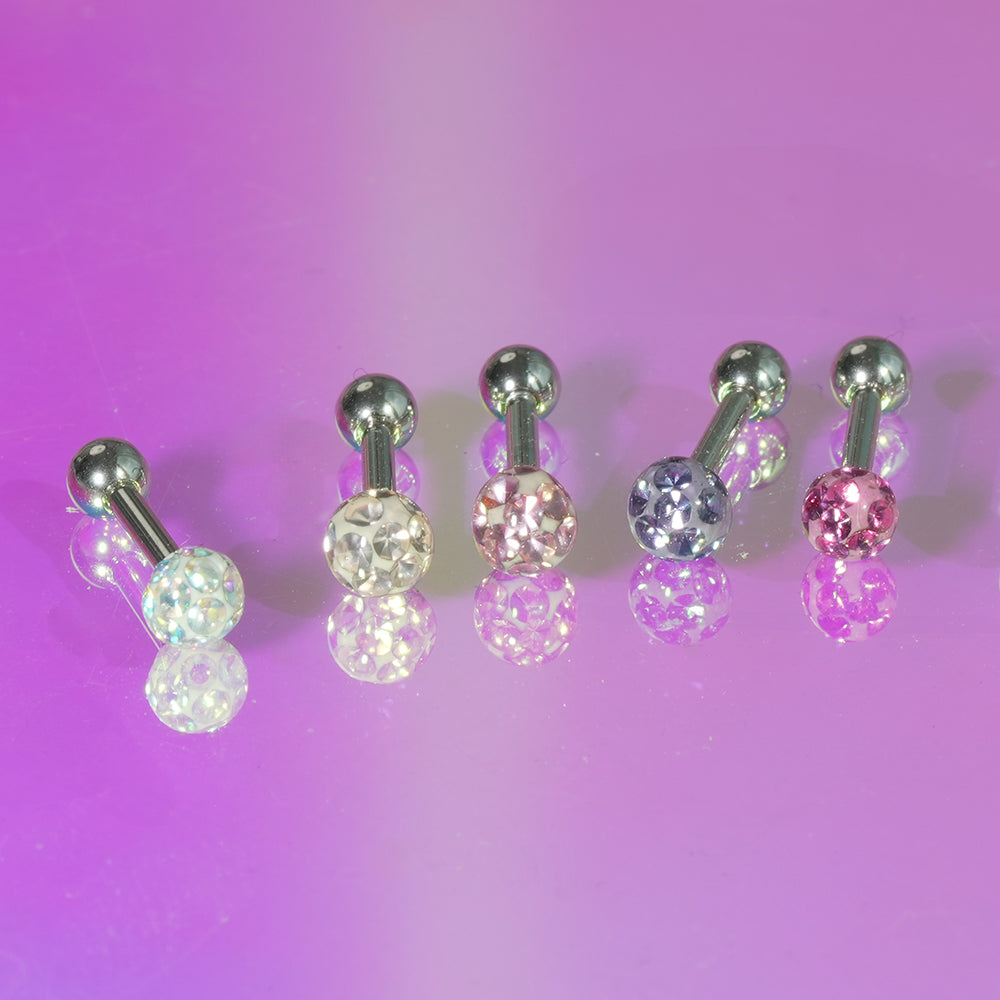 [サージカル]ジュエルボール キャッチ キュービックボール (7Color) 16G ボディピアス