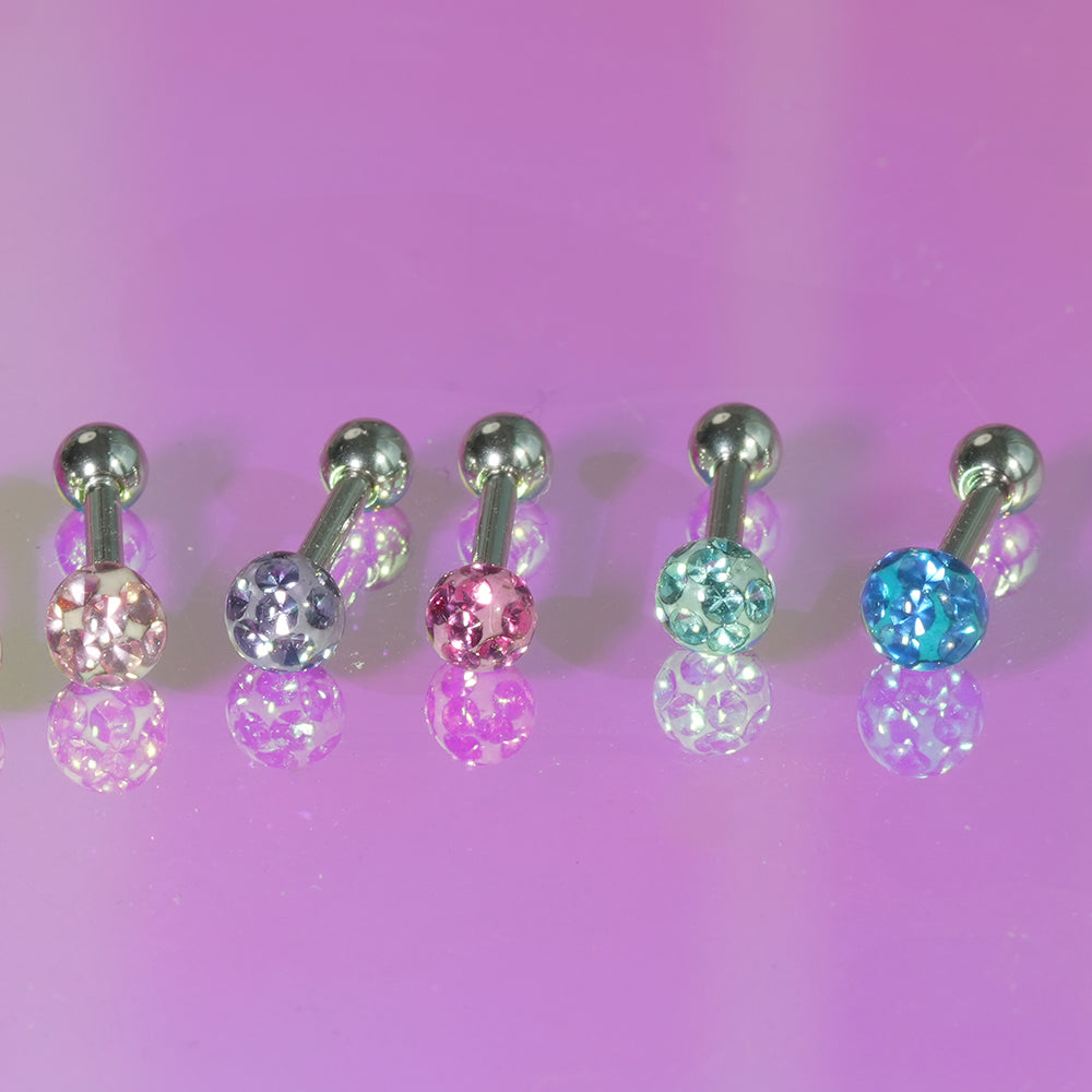 [サージカル]ジュエルボール キャッチ キュービックボール (7Color) 16G ボディピアス