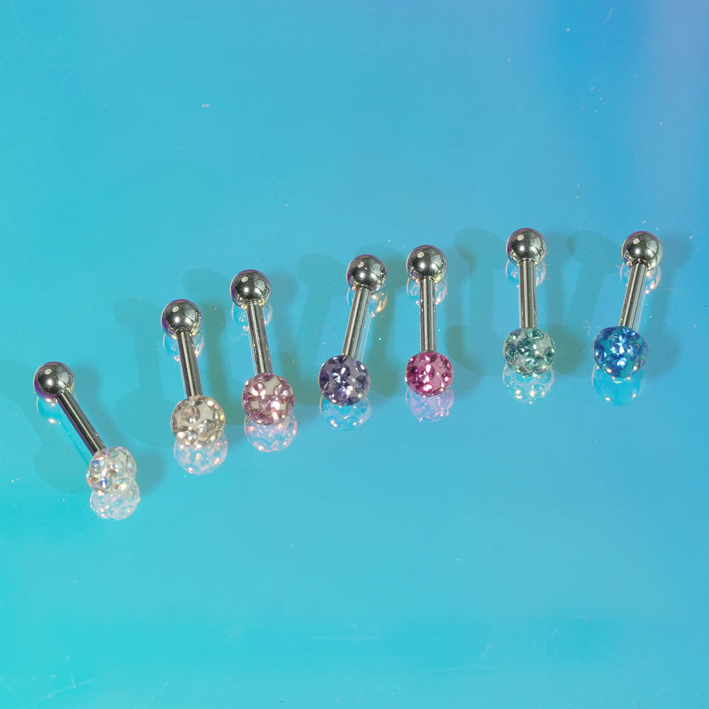 [サージカル]ジュエルボール キャッチ キュービックボール (7Color) 16G ボディピアス