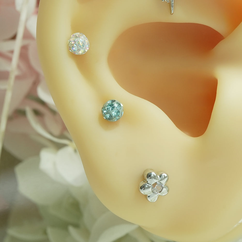 [サージカル]ジュエルボール キャッチ キュービックボール (7Color) 16G ボディピアス