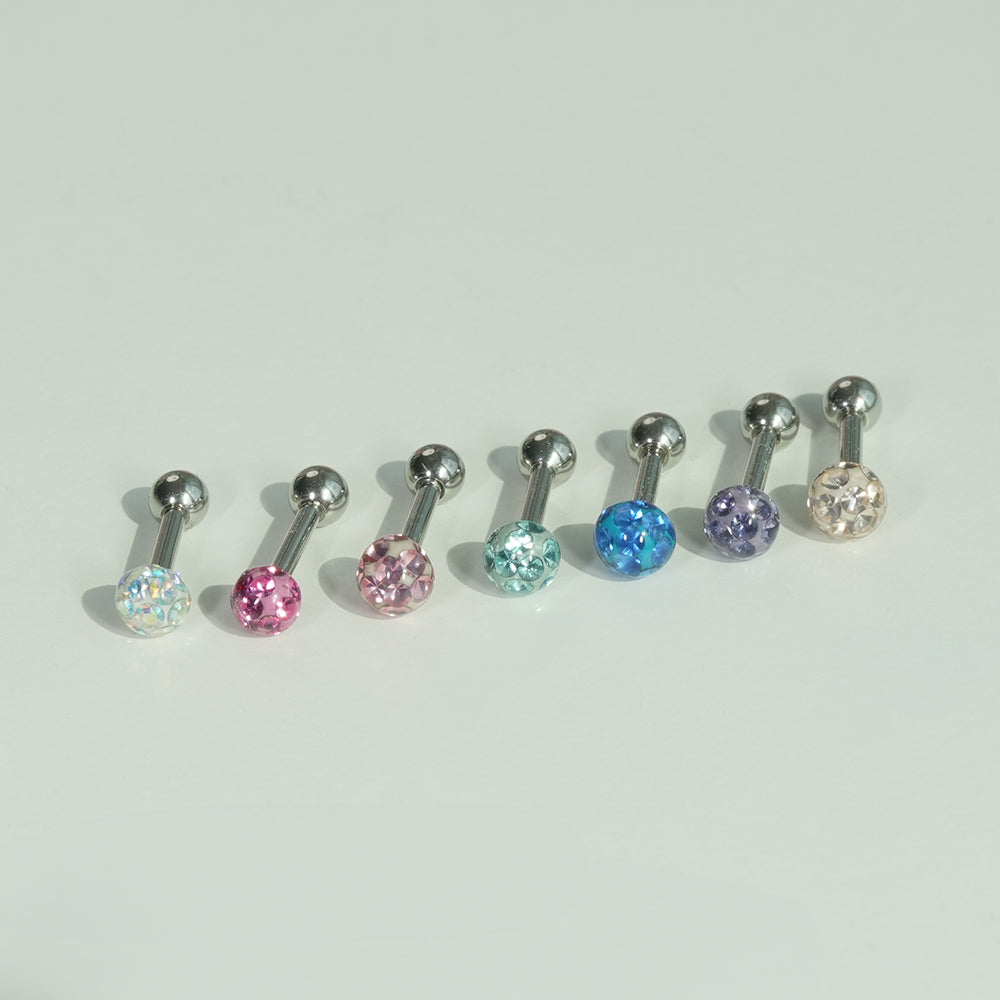 [サージカル]ジュエルボール キャッチ キュービックボール (7Color) 16G ボディピアス
